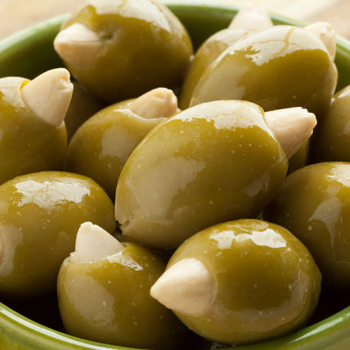 Γεμιστές πράσινες ελιές με σκόρδο